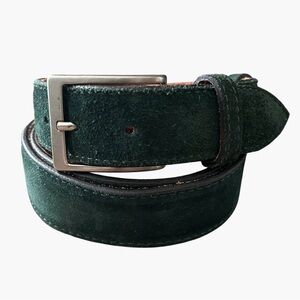Vera Pelle Firenze Italy Women's Size  37-43" Green Suede Genuine Leather Belt